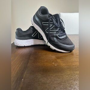 New Balance Black & White 840 Mesh Running Sneakers